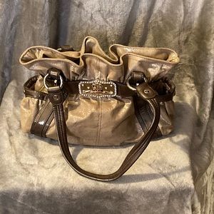 Kathy Van Zeeland leather gold/brown purse/ shoulder bag